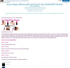 Avon Mega Affects eBay listing